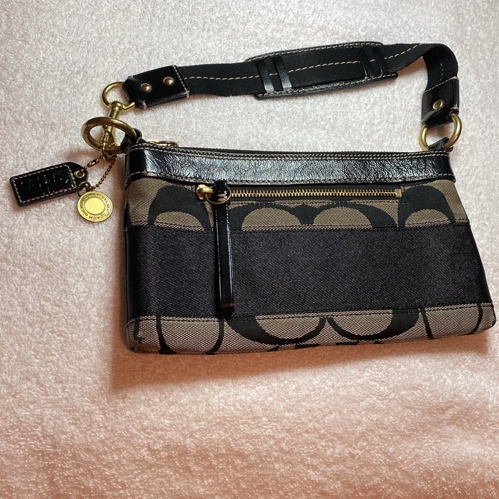 Coach Black and Gray Mini Bag with adjustable strap closure - Picture 10 of 13